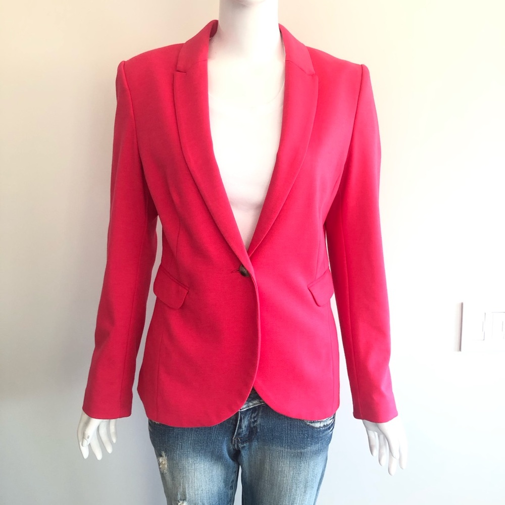 H&M Hot Pink Single Button Jacket Blazer Sz 8